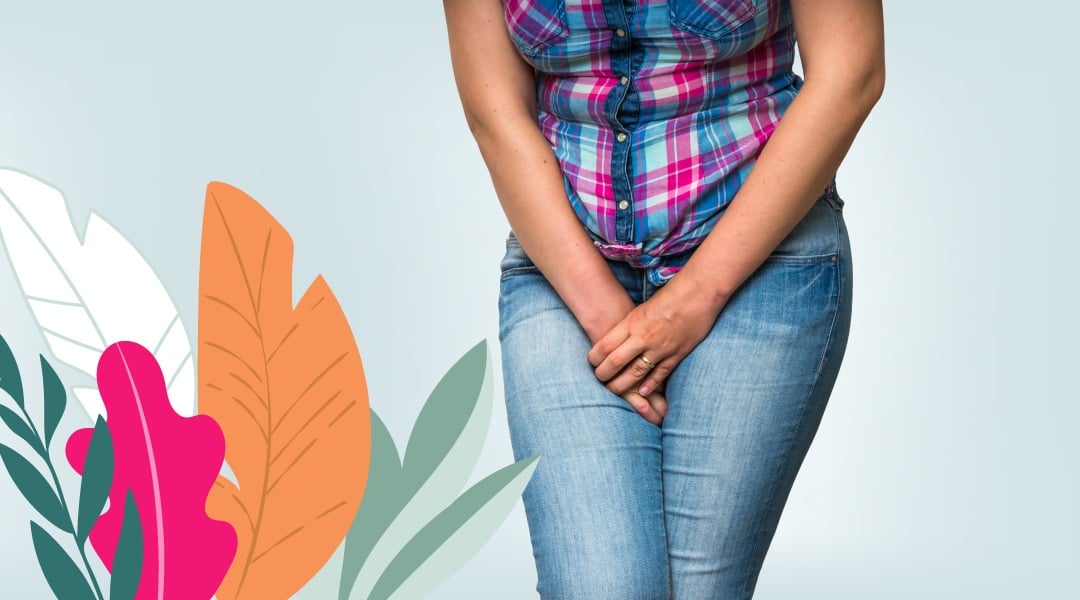 Woman crossing her legs, needs the bathroom - There are many forms of incontinence.