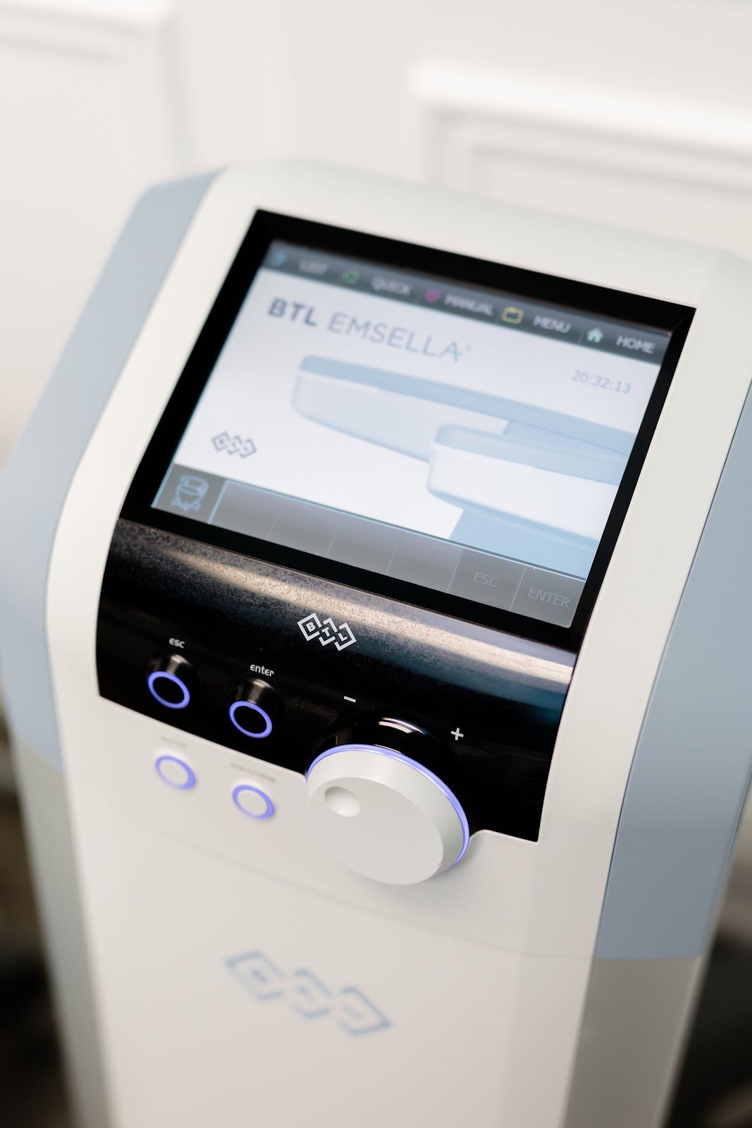 Emsella device control panel at Corelife Wellness