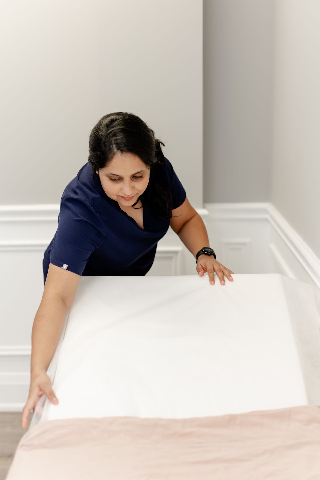 Treatment room preparation at Corelife Wellness