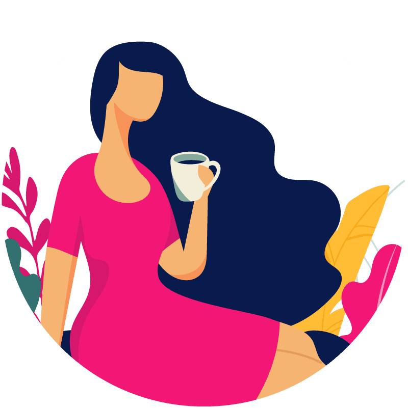 Illustration of a woman drinking coffee - Corelife Wellness