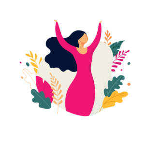 Illustration of a woman with hands raised — improve your sexual experience