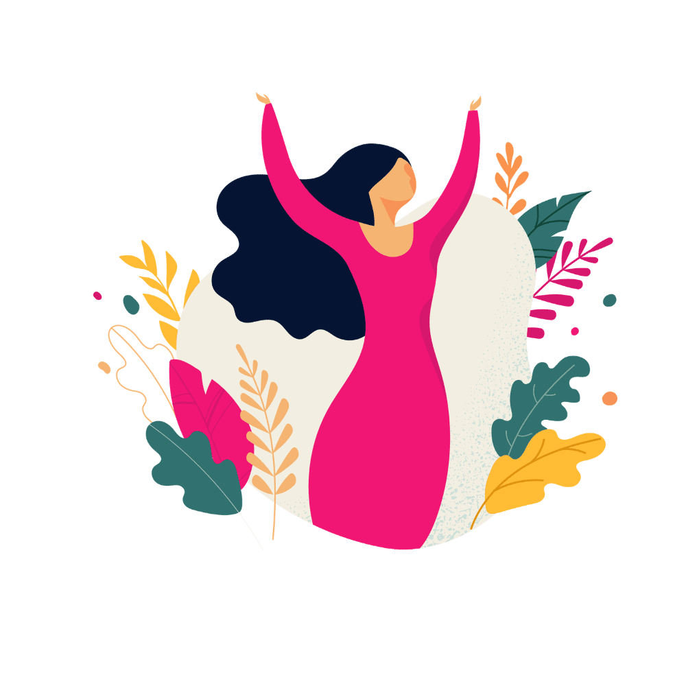 Woman with hands raised. Improve your sexual experience