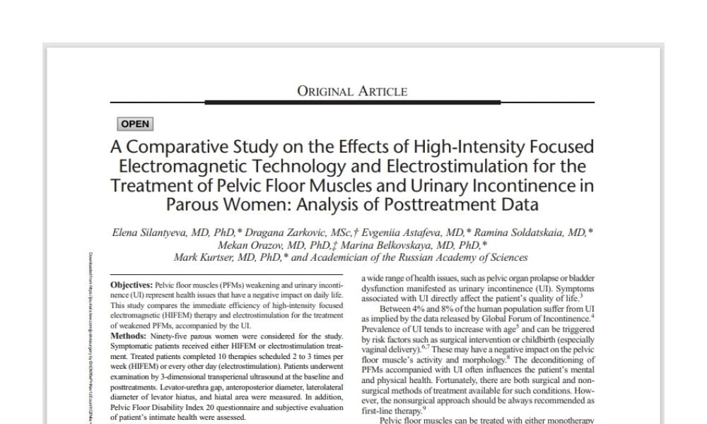 The Use of HIFEM Technology in the Treatment of Pelvic Floor Muscles as a Cause of Female Sexual Dysfunction: A Multi-Center Pilot Study