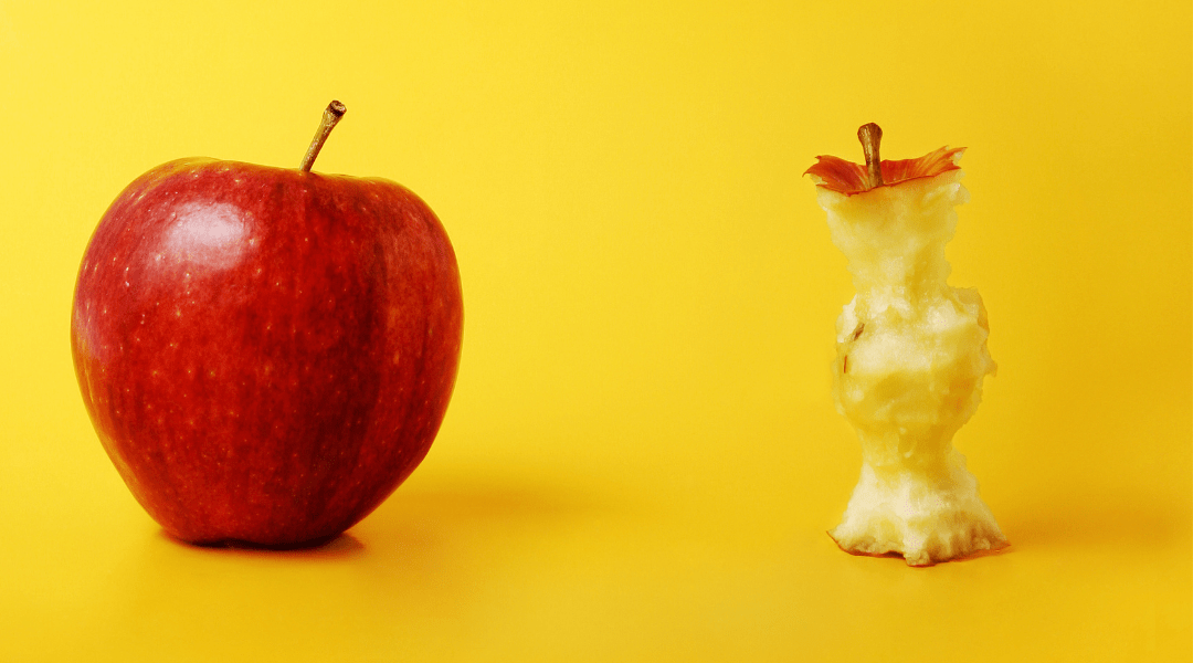 red apple and apple core - why core fitness is so important